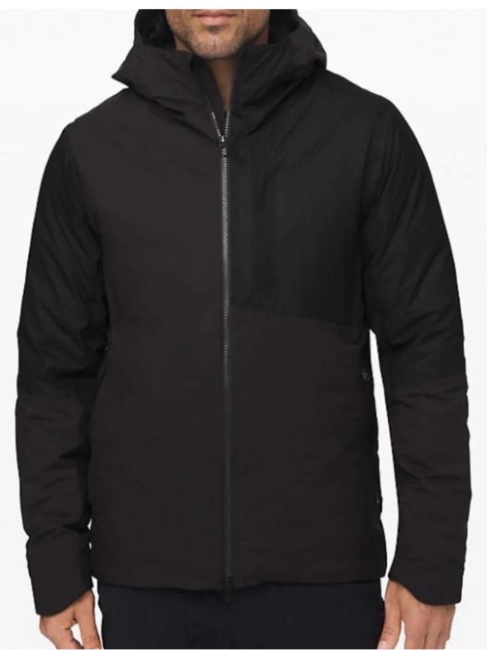 Lululemon Pinnacle Down Feather Jacket Black Gray Medium Waterproof Puffer